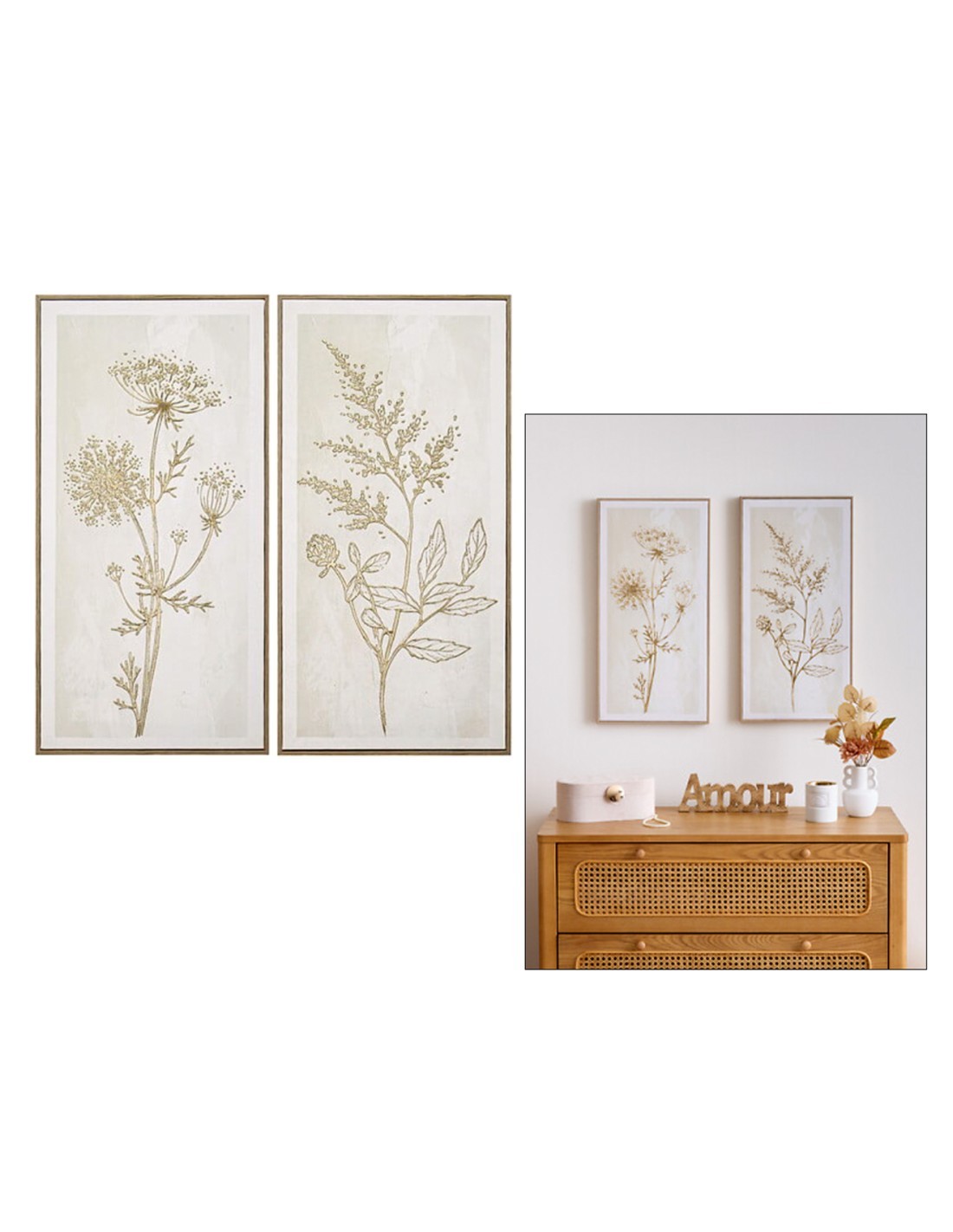 Tela, 3D, Beryl, bianca, 30x60 cm, effetto alluminio dorato, assortita FOURGERE/FLEUR