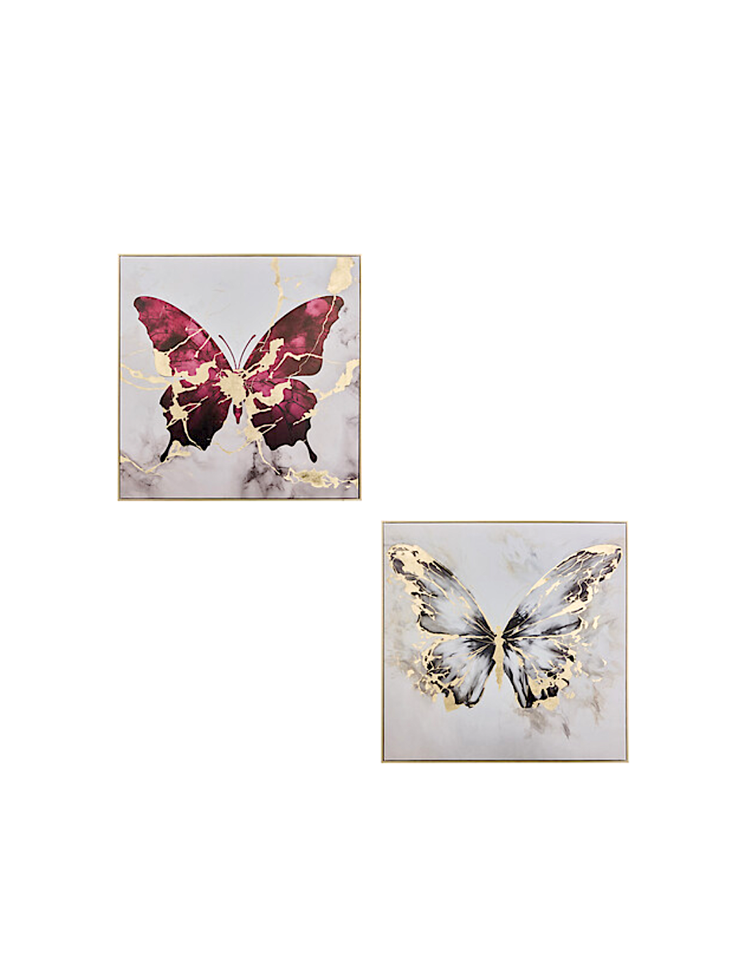 Tela, stampata, Hilo, farfalla, 60x60 cm, assortita, dorato metallizzato