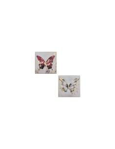 Tela, stampata, Hilo, farfalla, 60x60 cm, assortita, dorato metallizzato 2