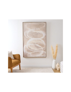 Tela, dipinta, incorniciata, Krisna, 150x100 cm, beige, acrilico, tela texturizzata