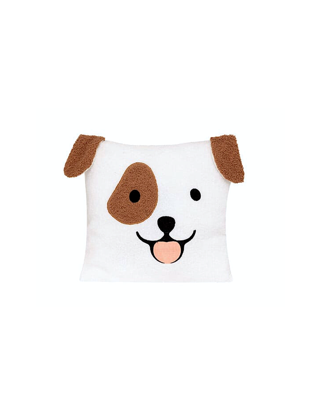 Cuscino bouclé Scott, motivo cane, bianco, 40 x 40 cm, poliestere, collezione Les petits potes
