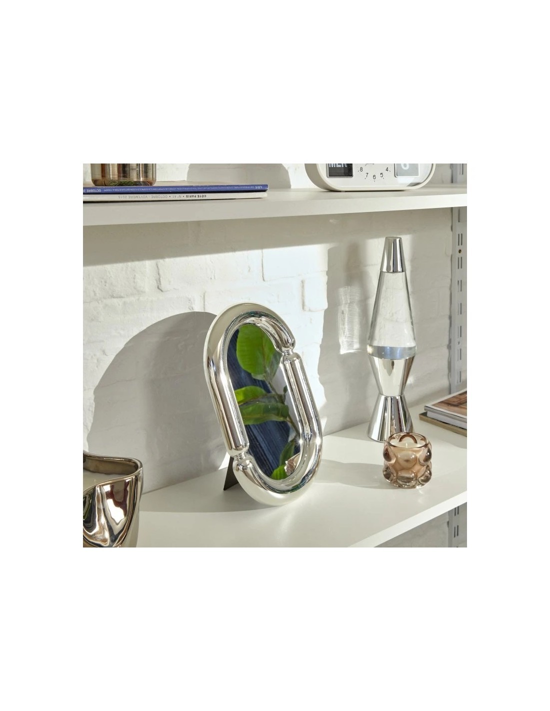 Specchio, decorativo, da terra, TWISTED SKY, cornice argento, 19x30 cm