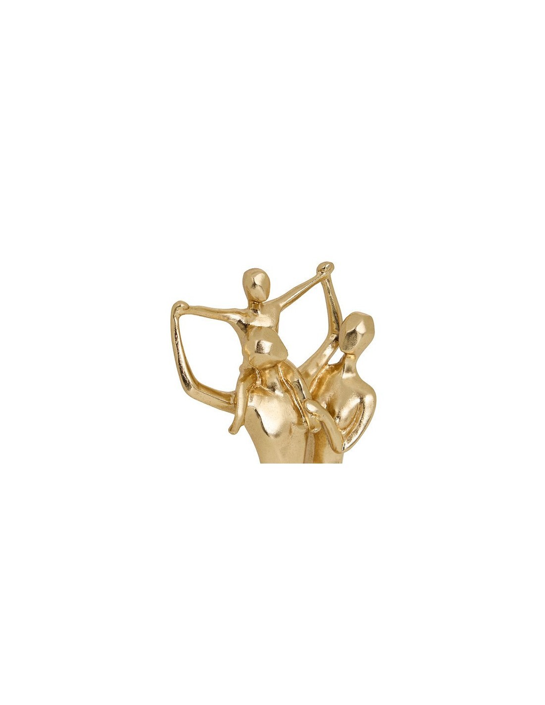 Statua Famiglia Hapi, Resina Dorata, L 10,5 cm, P 8 cm, H 28,5 cm