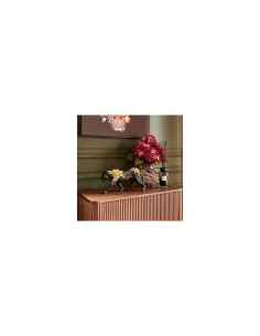 Pantera Decorativa Belli, Resina Nera, L 40 cm, P 8,5 cm, H 18,5 cm
