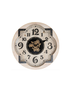 Orologio McKensie, diametro 63 cm, MDF beige, da parete, design con meccanismo a vista