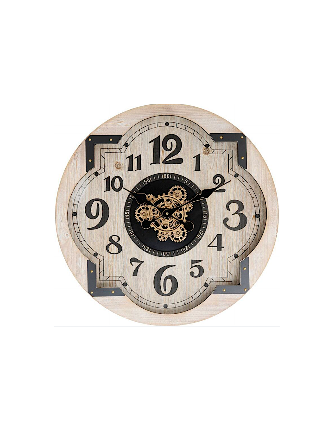 Orologio McKensie, diametro 63 cm, MDF beige, da parete, design con meccanismo a vista