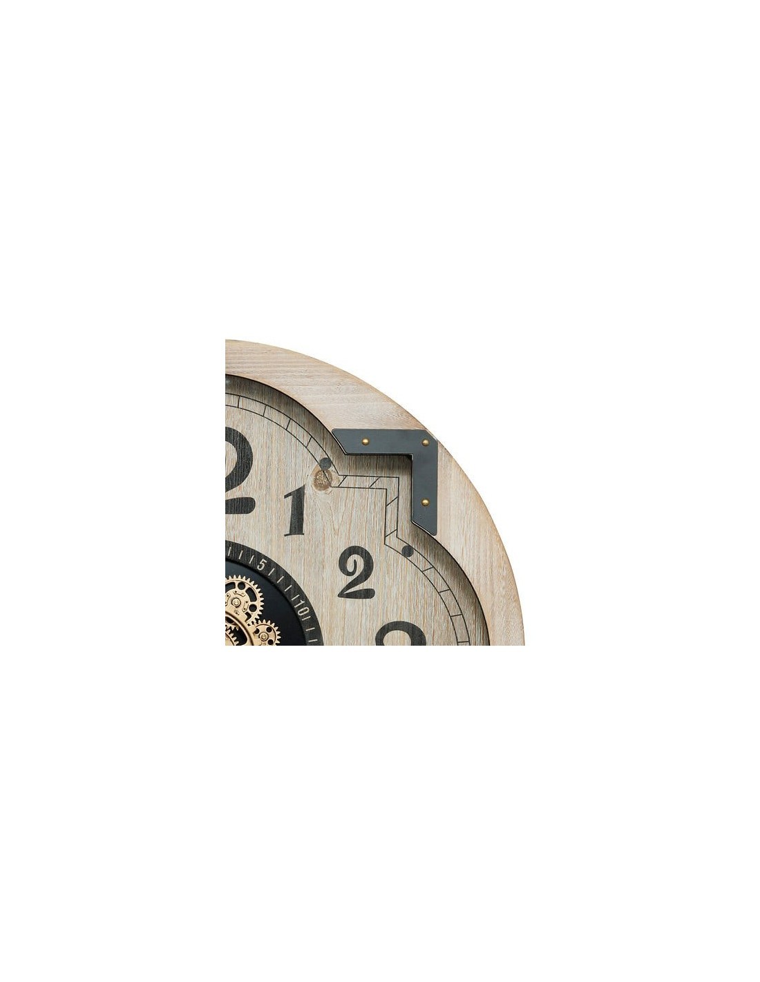 Orologio McKensie, diametro 63 cm, MDF beige, da parete, design con meccanismo a vista
