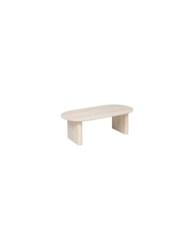 Tavolino da caffè Anaya, 120x60 cm, MDF effetto travertino beige, ovale, altezza 40 cm