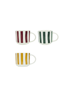 Tazza Chéri 34 cl, newbone assortita, 13,5 x 8 x 9,2 cm, colori rosa verde ocra