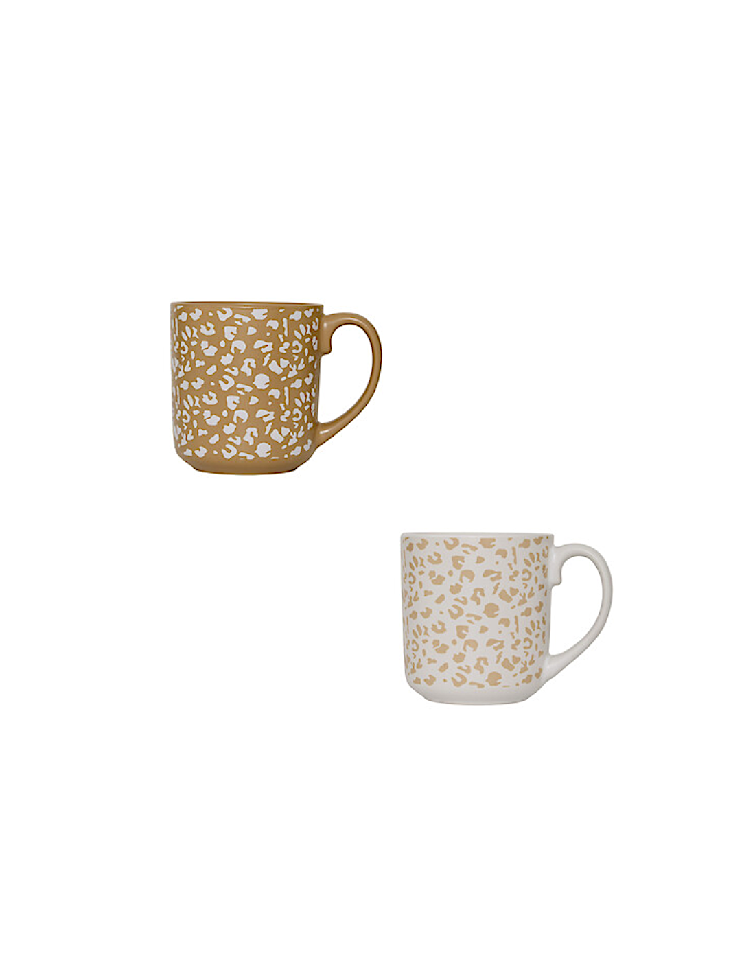 Tazza Leopardi 35 cl, faience assortita, 12 x 8,5 x 9 cm, bianco moka