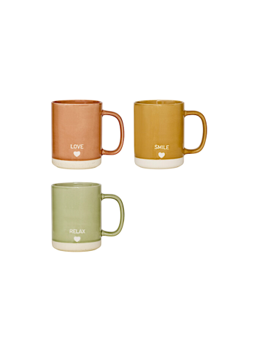 Tazza Relax 42 cl, Newbone assortita, 12 x 8,3 x 10,5 cm, love terracotta mustard