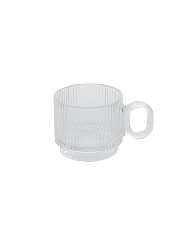 Tazzina espresso, Lorene, 10 cl, vetro trasparente, dimensioni 8,6x5,3x6,1 cm, vetro