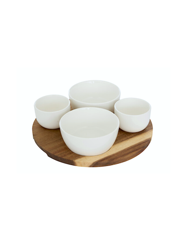 Servizio aperitivo 5 pezzi Elegance bianco