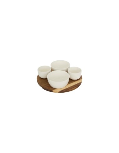 Servizio aperitivo 5 pezzi Elegance bianco