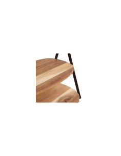 Vassoio a 2 piani Mina, legno di acacia e struttura in metallo nero, moderno, smontabile, 27,5x25,5x25 cm