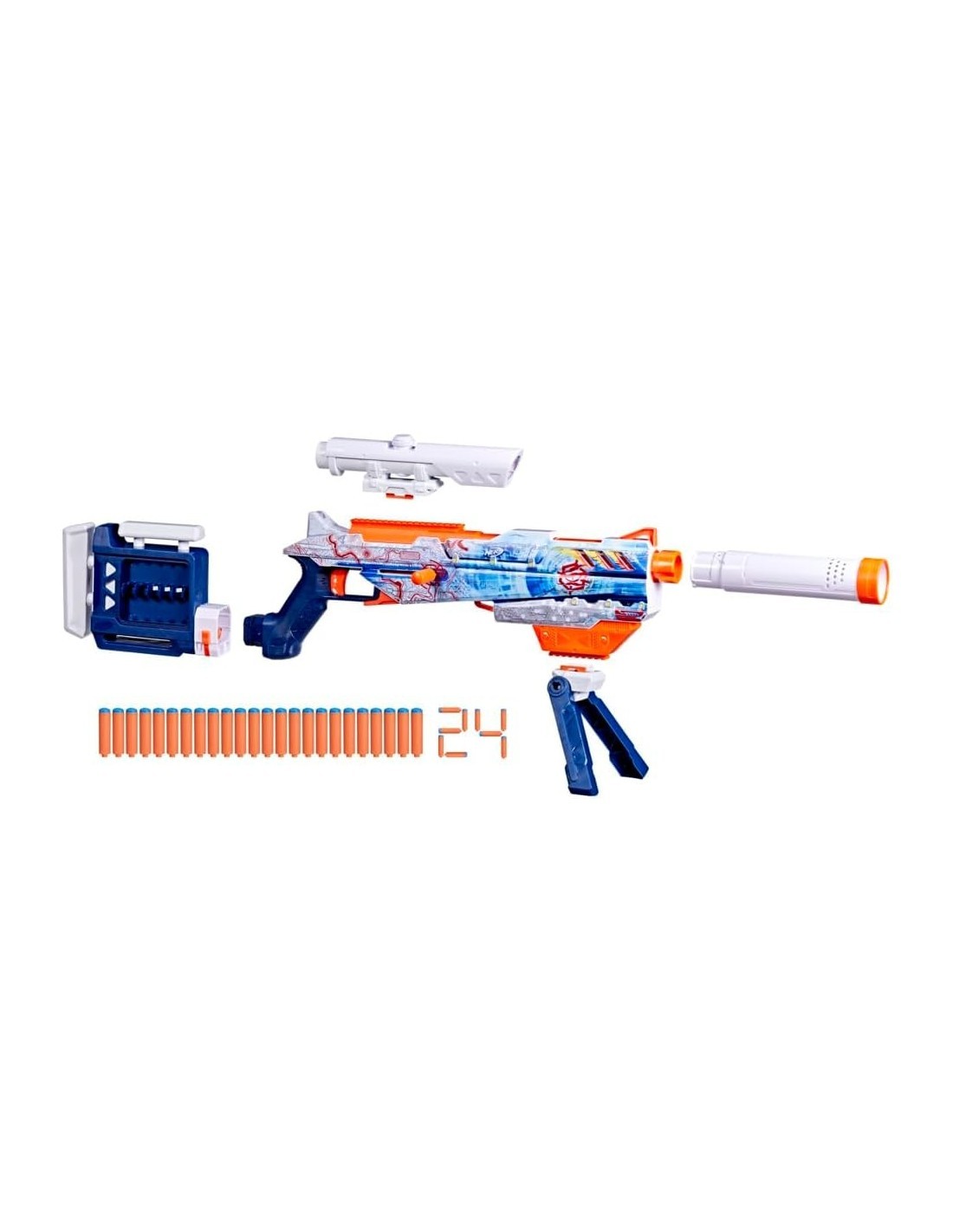 NERF LOADOUT ARCTIC ZEROSTRIKER, ACCESSORI MODULARI, 24 DARDI,  HASBRO G1763