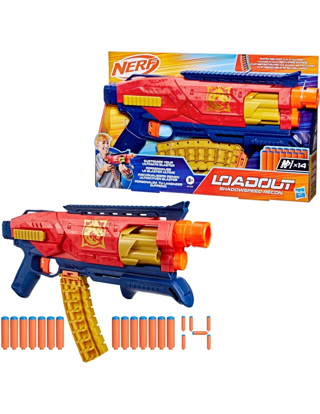 NERF LOADOUT SHADOWSPEED RECON HASBRO G1759 14 DARDI