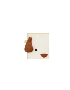 Scatola Contenitore in Velluto Beige con Stampa Cane, 29 x 29 x 29 cm – Pieghevole