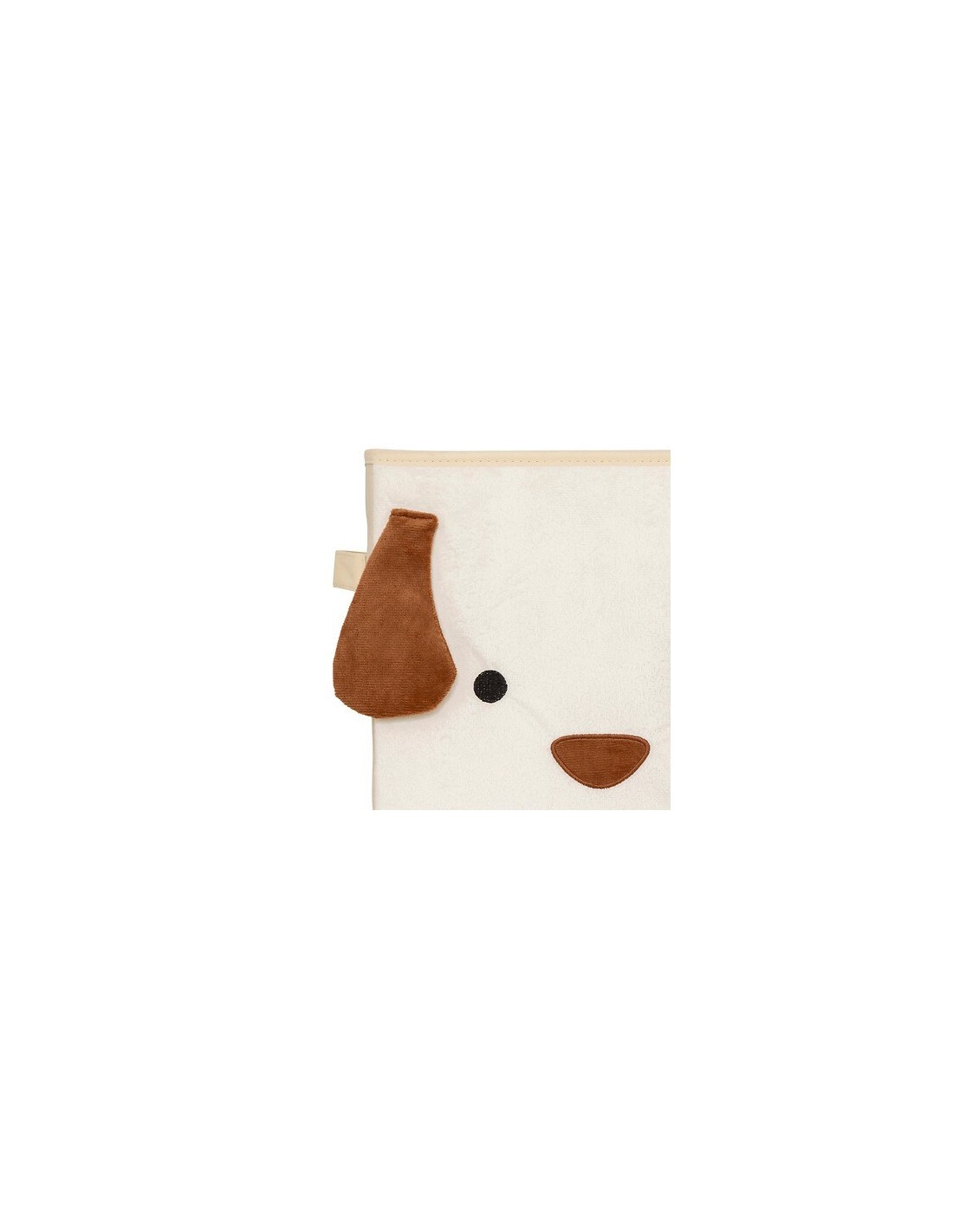 Scatola Contenitore in Velluto Beige con Stampa Cane, 29 x 29 x 29 cm – Pieghevole