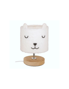 Lampada boucle dritta, Toxey, bianca, 22 cm altezza, abat-jour 15 cm, design moderno, E14 25W