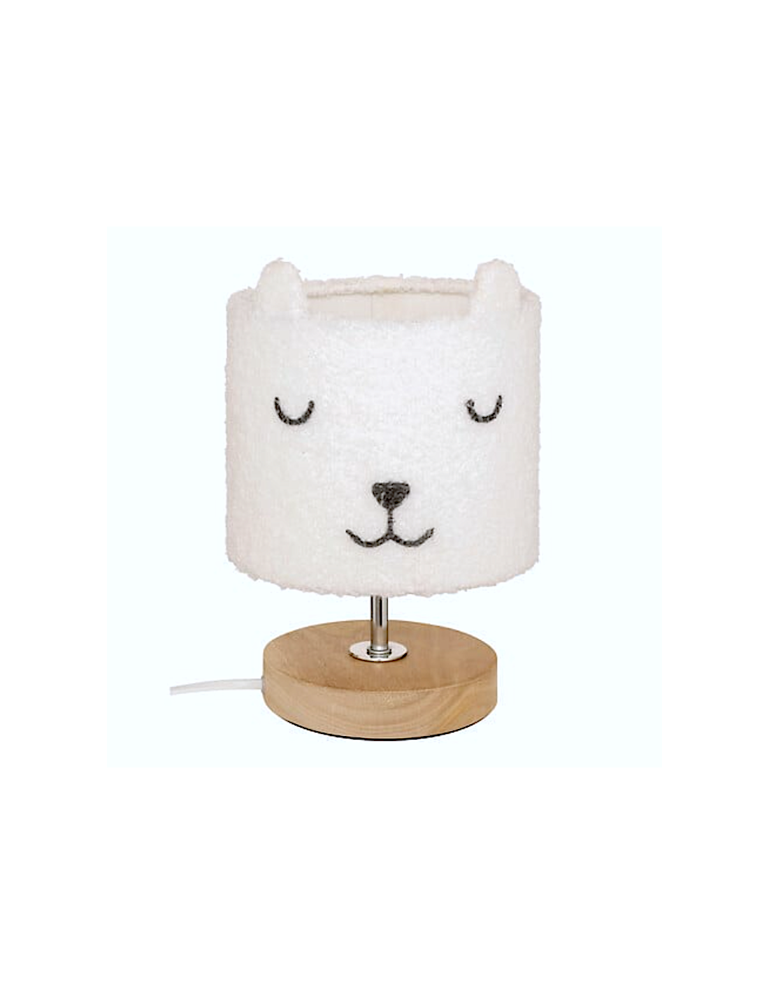 Lampada boucle dritta, Toxey, bianca, 22 cm altezza, abat-jour 15 cm, design moderno, E14 25W