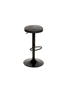 Sgabello da bar Ilsa, altezza regolabile, nero e grigio scuro, acciaio, Ø 41,5 x H. 76 cm, 5.47 Kg