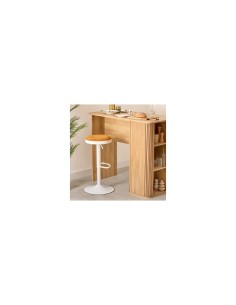 Sgabello da bar Ilsa, altezza regolabile, bianco e ocra, acciaio, Ø 41,5 x H. 76 cm, 5.47 Kg