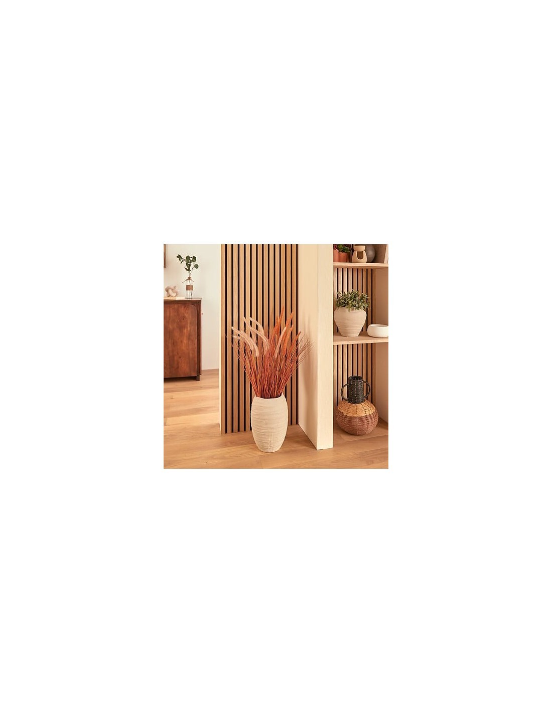 Vaso Ceramica Prudi, Bianco, Alto 31,5 cm, 22x22 cm