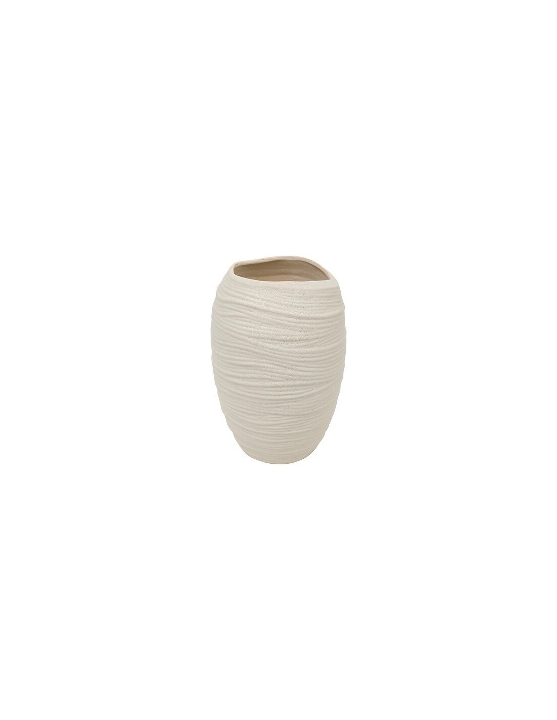 Vaso Ceramica Prudi, Bianco, Alto 31,5 cm, 22x22 cm