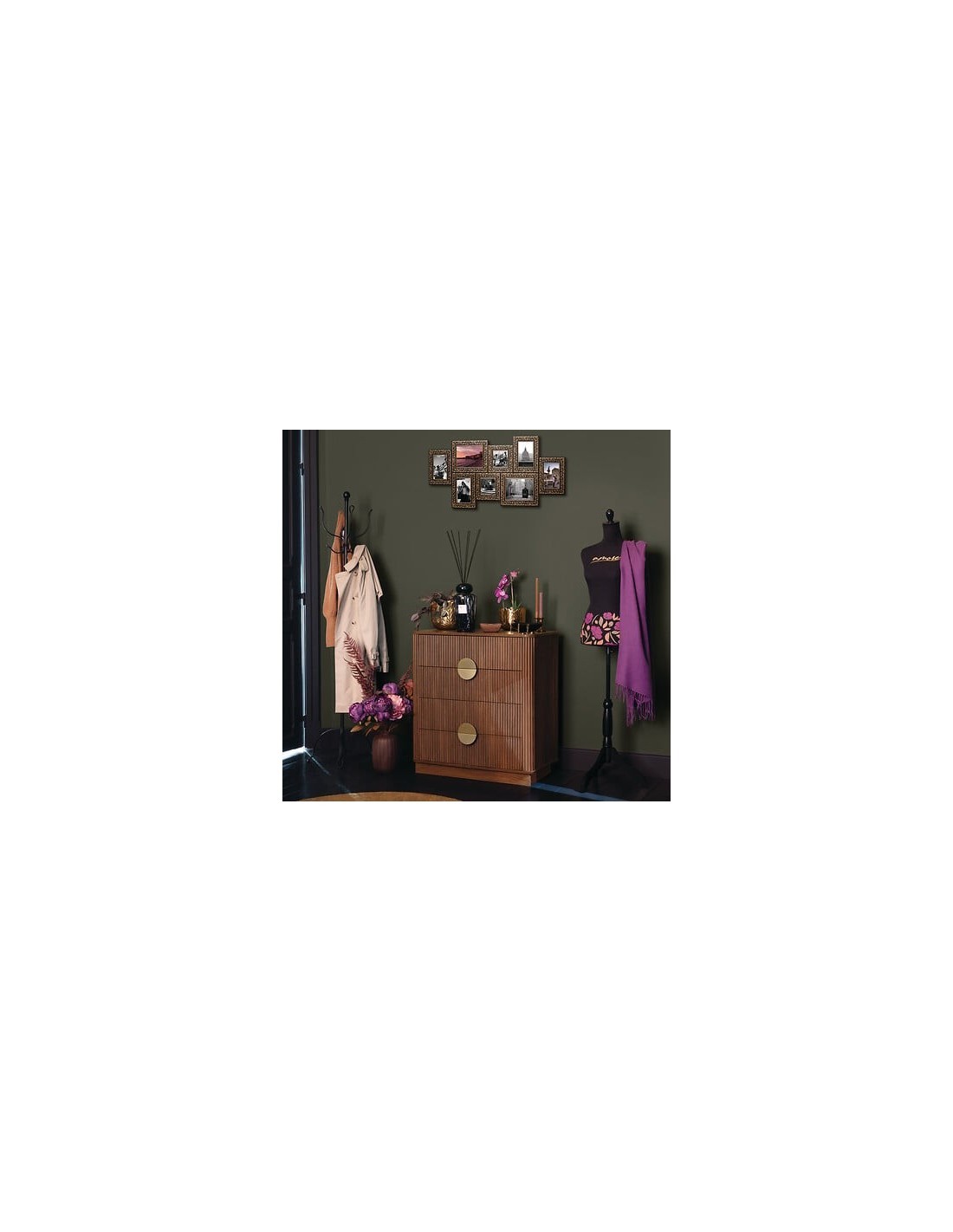 Portavaso, Belli, Set 2 pezzi, Metallo Dorato, Dimensioni M e L, Diametro 21 cm