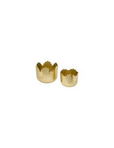 Portavaso, Belli, Set 2 pezzi, Metallo Dorato, Dimensioni M e L, Diametro 21 cm