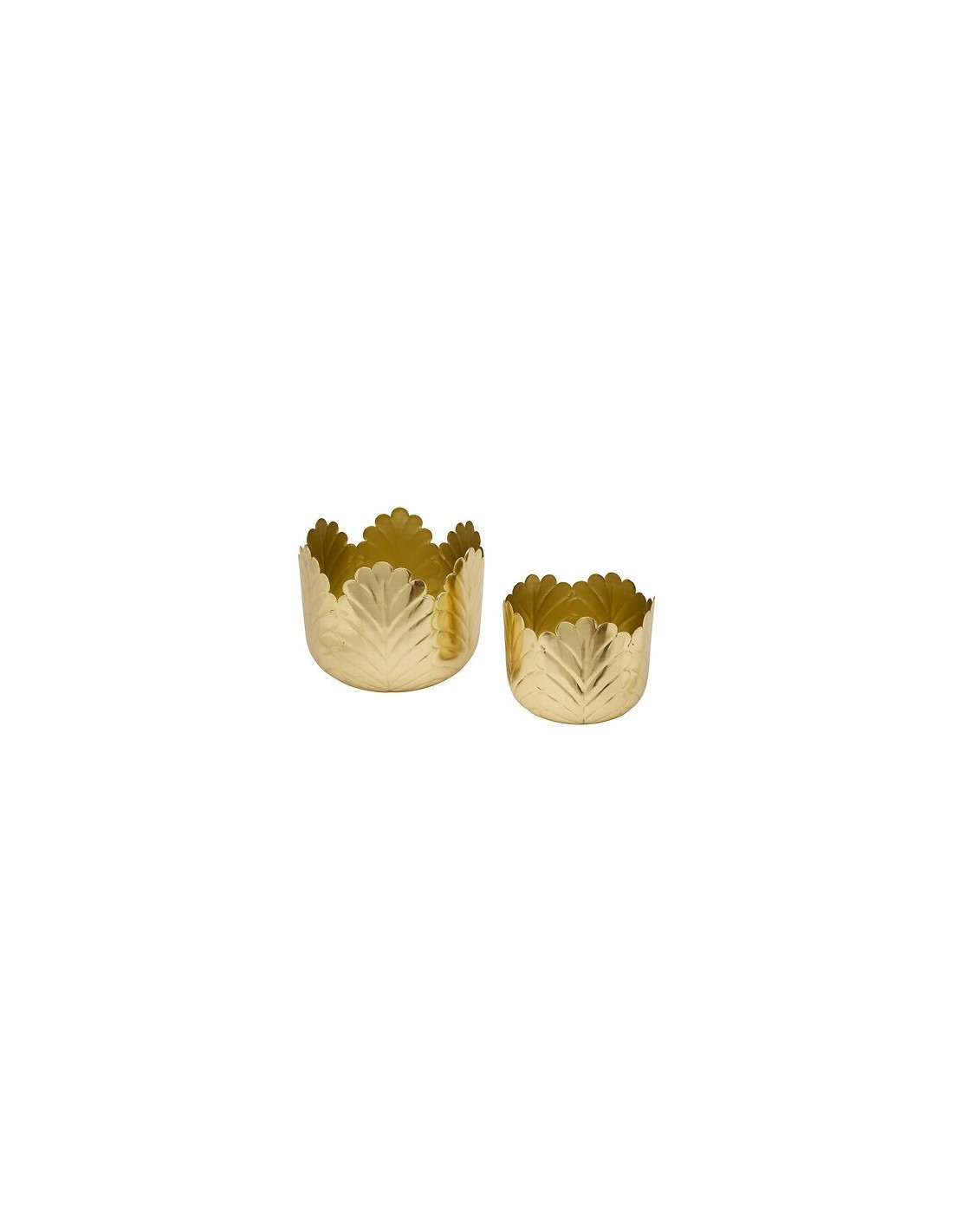 Portavaso, Belli, Set 2 pezzi, Metallo Dorato, Dimensioni M e L, Diametro 21 cm