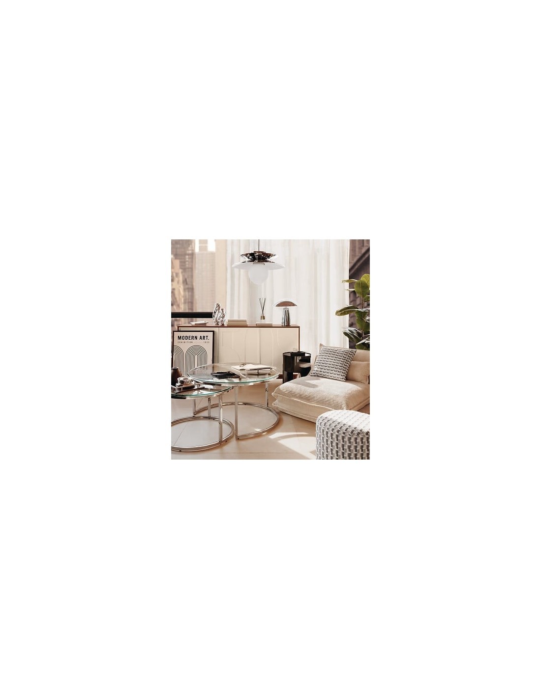 Lampada fungo Omia, argentata, 34 cm altezza, acciaio e cemento, design moderno, doppio attacco E27