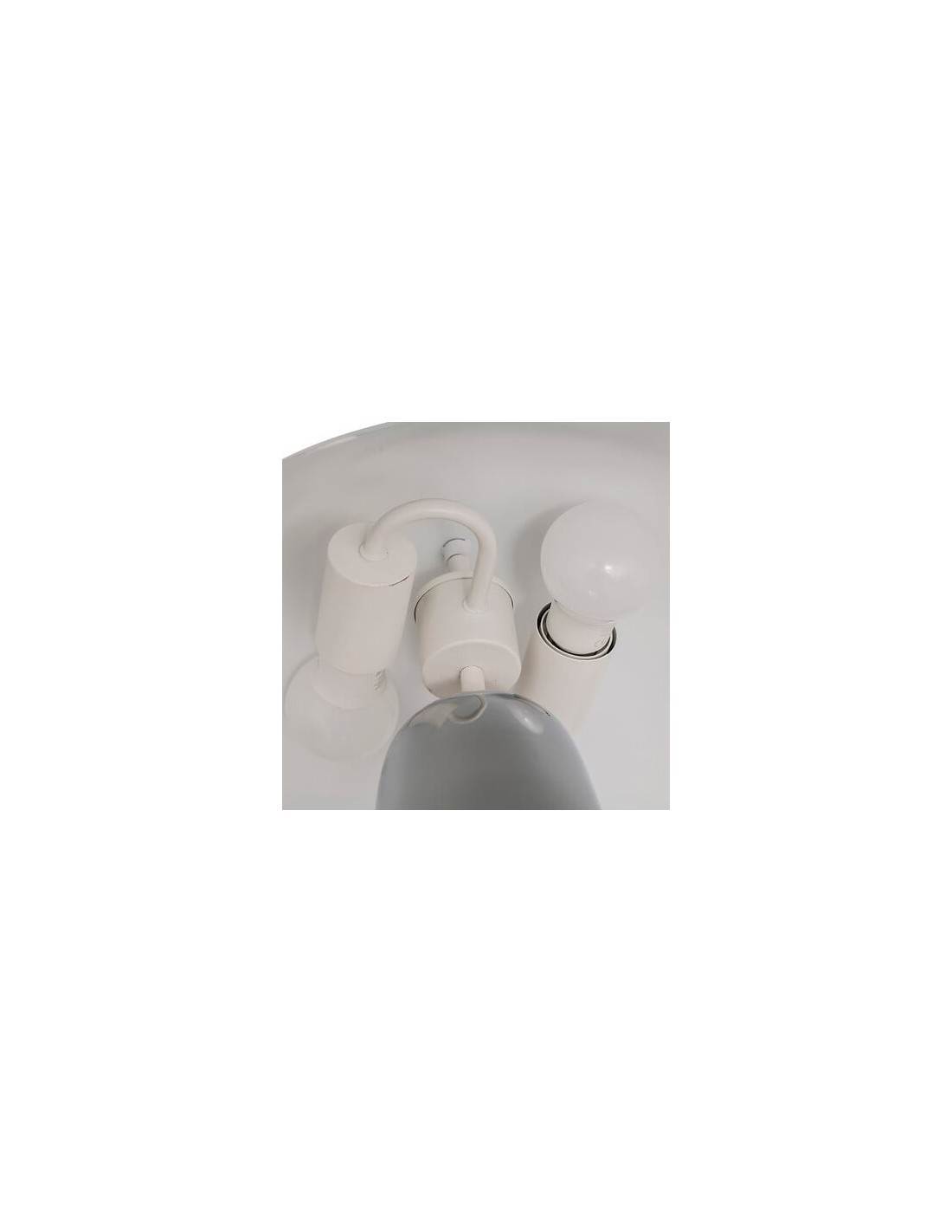 Lampada fungo Omia, argentata, 34 cm altezza, acciaio e cemento, design moderno, doppio attacco E27