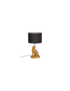 Lampada leopardo Gepi, dorata, 47,5 cm altezza, design elegante, acciaio e poliresina, collezione Bellissima