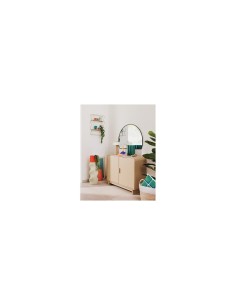 Lampada fungo Pola, bianca, 36 cm altezza, doppio attacco E27, legno Hevea e acciaio, collezione Modern Flow