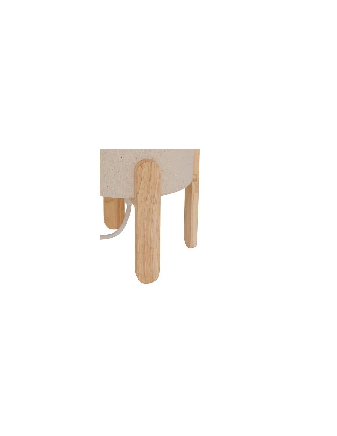 Lampada Rafa, base in legno, beige, altezza 37 cm, design moderno, HEVEA e PVC