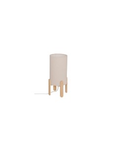 Lampada Rafa, base in legno, beige, altezza 37 cm, design moderno, HEVEA e PVC