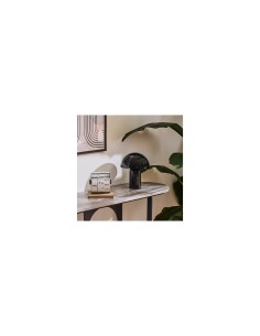 Lampada fungo Lito, metallo nero, altezza 24,5 cm, design moderno, acciaio 2