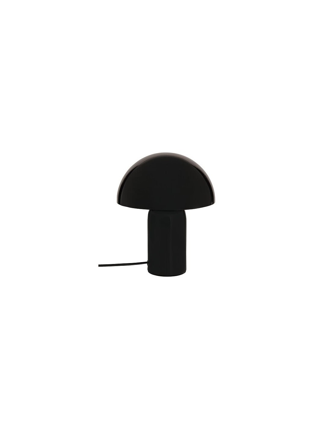 Lampada fungo Lito, metallo nero, altezza 24,5 cm, design moderno, acciaio