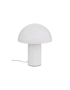Lampada fungo Lito, metallo bianco, altezza 24,5 cm, design moderno, acciaio