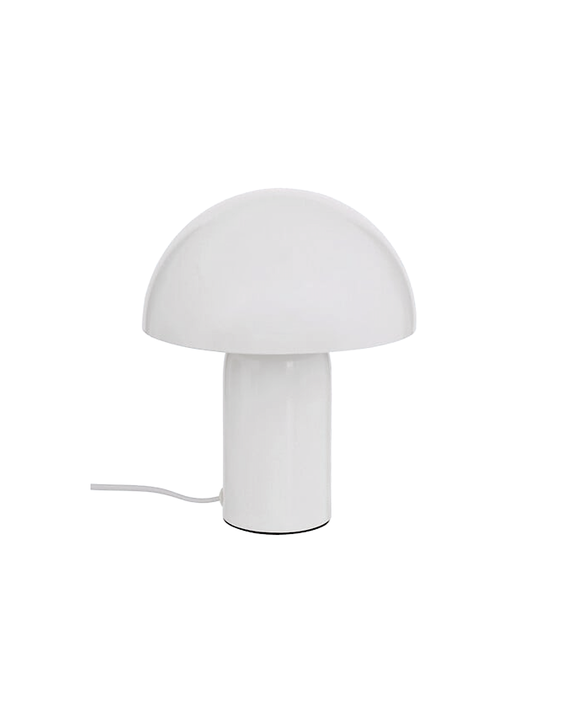 Lampada fungo Lito, metallo bianco, altezza 24,5 cm, design moderno, acciaio