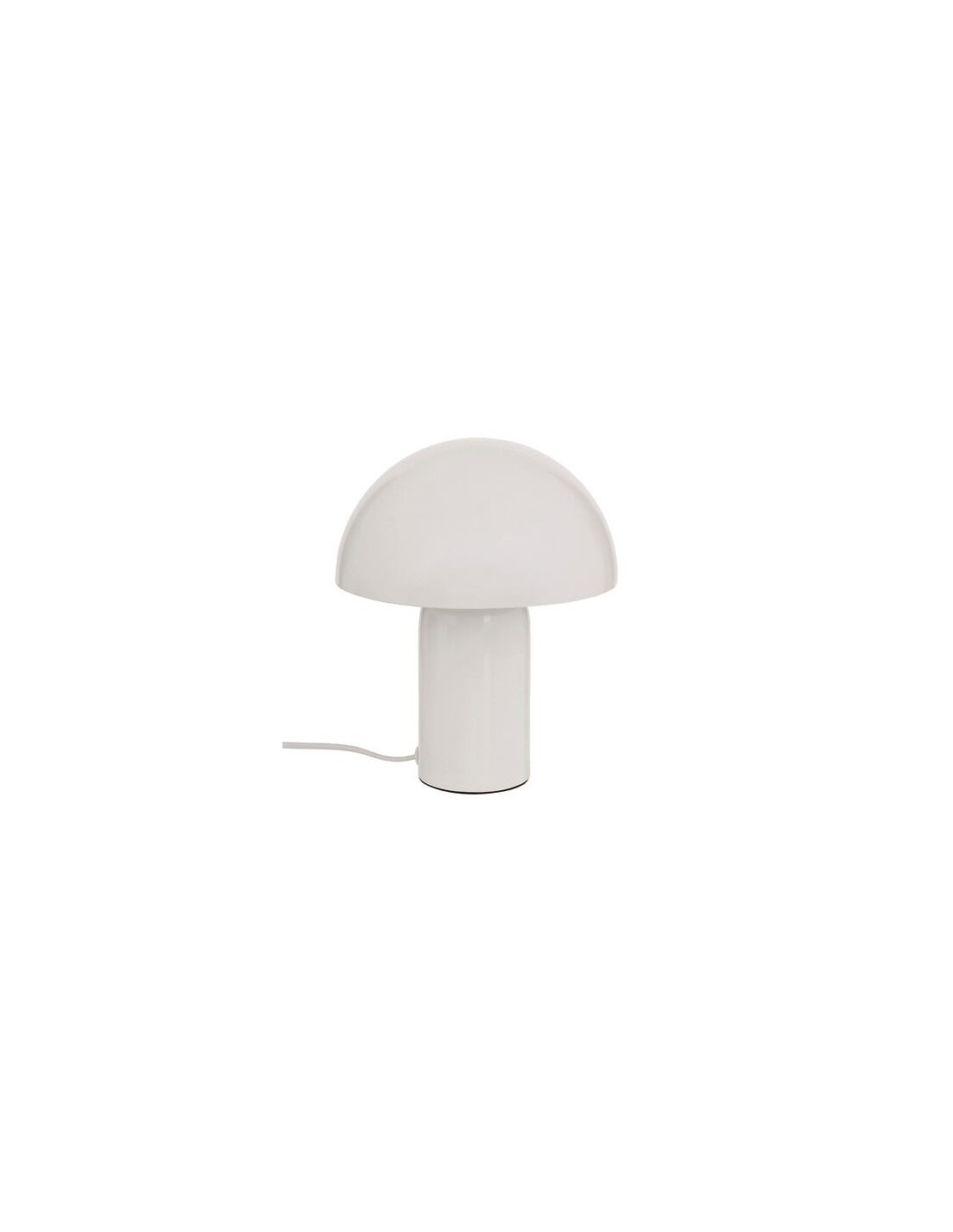 Lampada fungo Lito, metallo bianco, altezza 24,5 cm, design moderno, acciaio