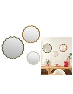 Set 3 specchi rotondi ondulati Judy, plastica, L. 50 cm, P. 1,8 cm, A. 50 cm