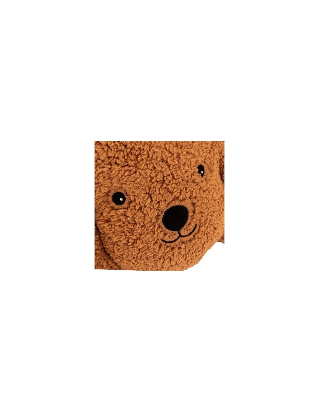 Cuscino forma testa cane, bouclé Scott, marrone, 36 x 8 x 24 cm, poliestere, collezione Les petits potes