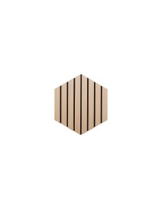 Set 3 pannelli decorativi, Colva, esagono, 30 x 26 cm, MDF, effetto legno chiaro, isolamento acustico