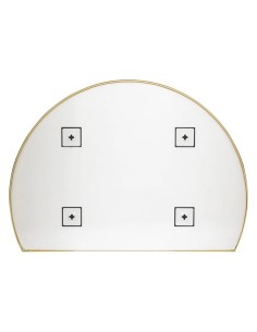 Specchio, semicircolare, ingresso, ALICE, metallo, oro, 90x65 cm