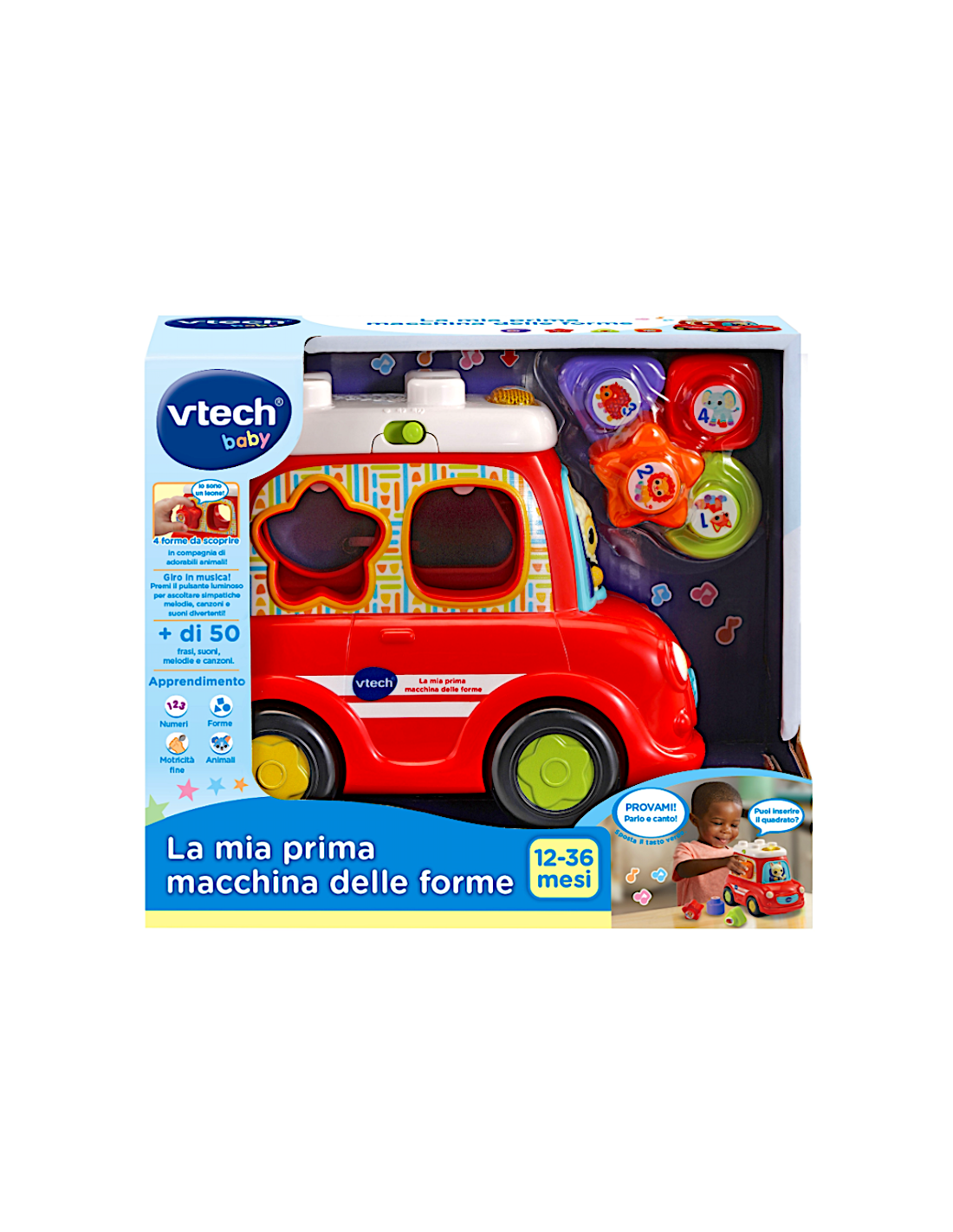 VTech La Mia Prima Macchina delle Forme - Tamburo Musicale Interattivo 12-36 Mesi
