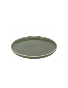 Piatto da Dessert Terre Inconnue, Ø 21 cm, Verde Kaki, Faience, Stile Naturale