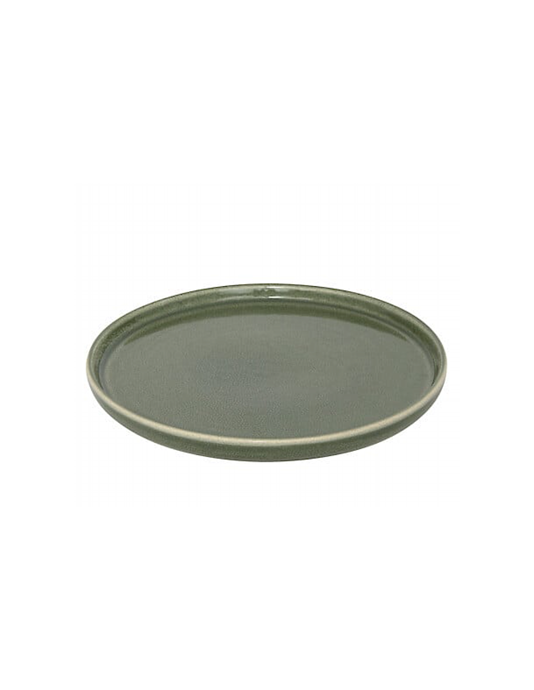 Piatto da Dessert Terre Inconnue, Ø 21 cm, Verde Kaki, Faience, Stile Naturale